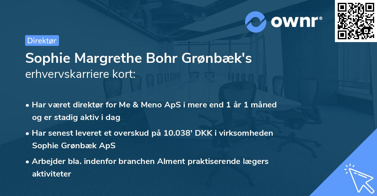 Sophie Margrethe Bohr Grønbæk's erhvervskarriere kort