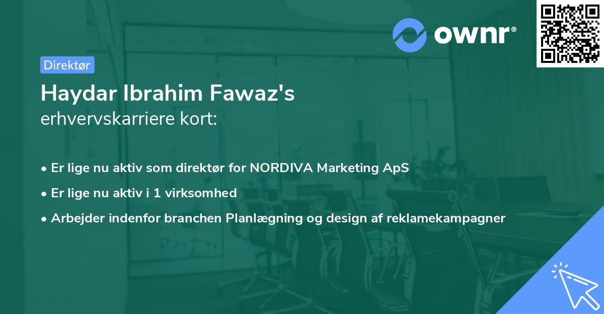 Haydar Ibrahim Fawaz's erhvervskarriere kort
