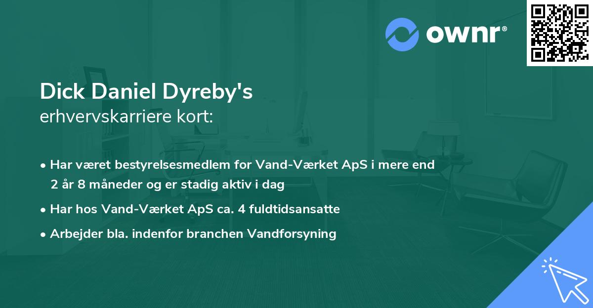 Dick Daniel Dyreby's erhvervskarriere kort