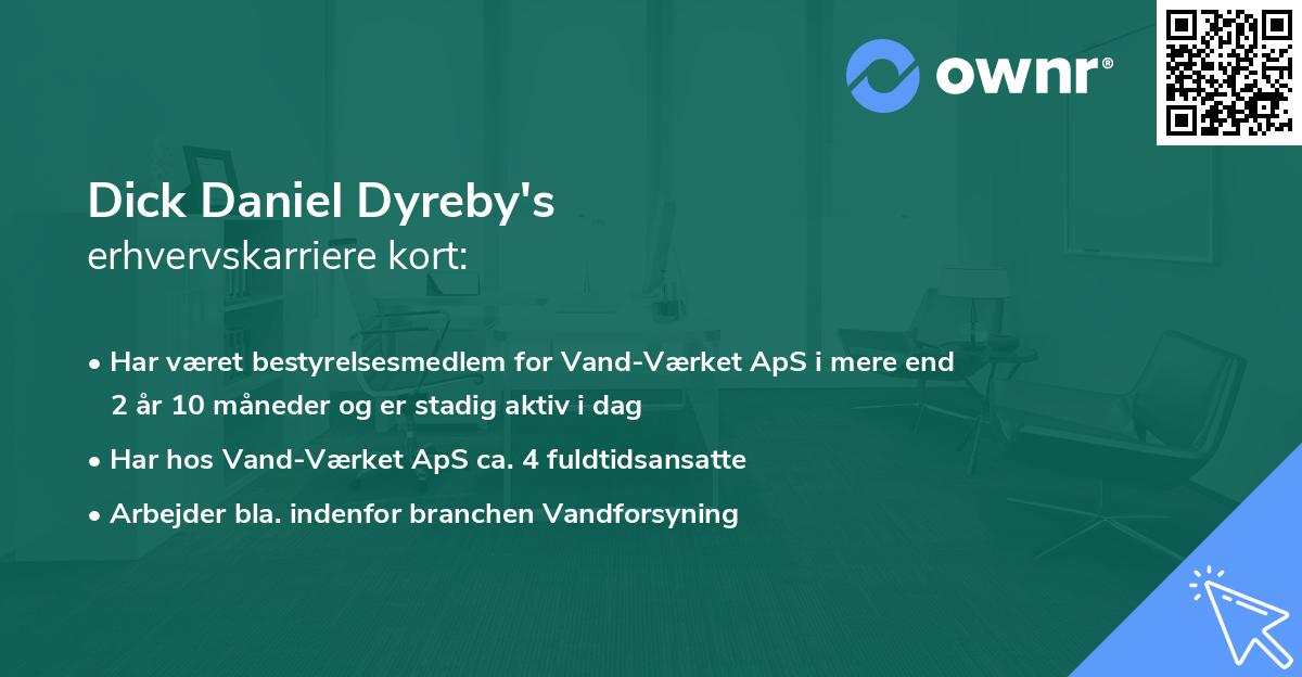 Dick Daniel Dyreby's erhvervskarriere kort