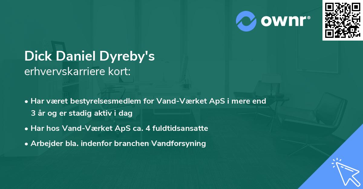 Dick Daniel Dyreby's erhvervskarriere kort