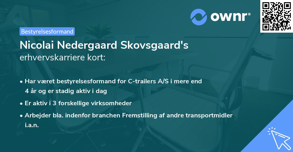 Nicolai Nedergaard Skovsgaard's erhvervskarriere kort