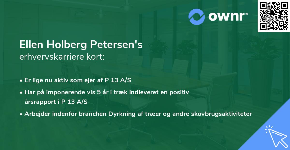 Ellen Holberg Petersen's erhvervskarriere kort