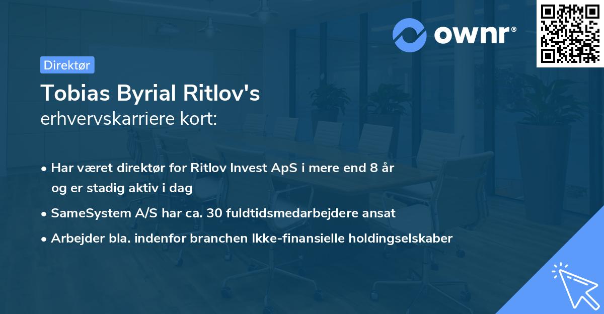 Tobias Byrial Ritlov's erhvervskarriere kort