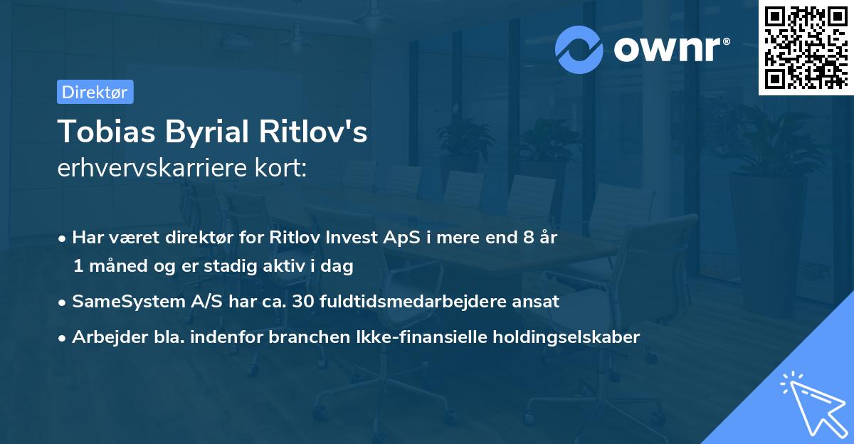 Tobias Byrial Ritlov's erhvervskarriere kort