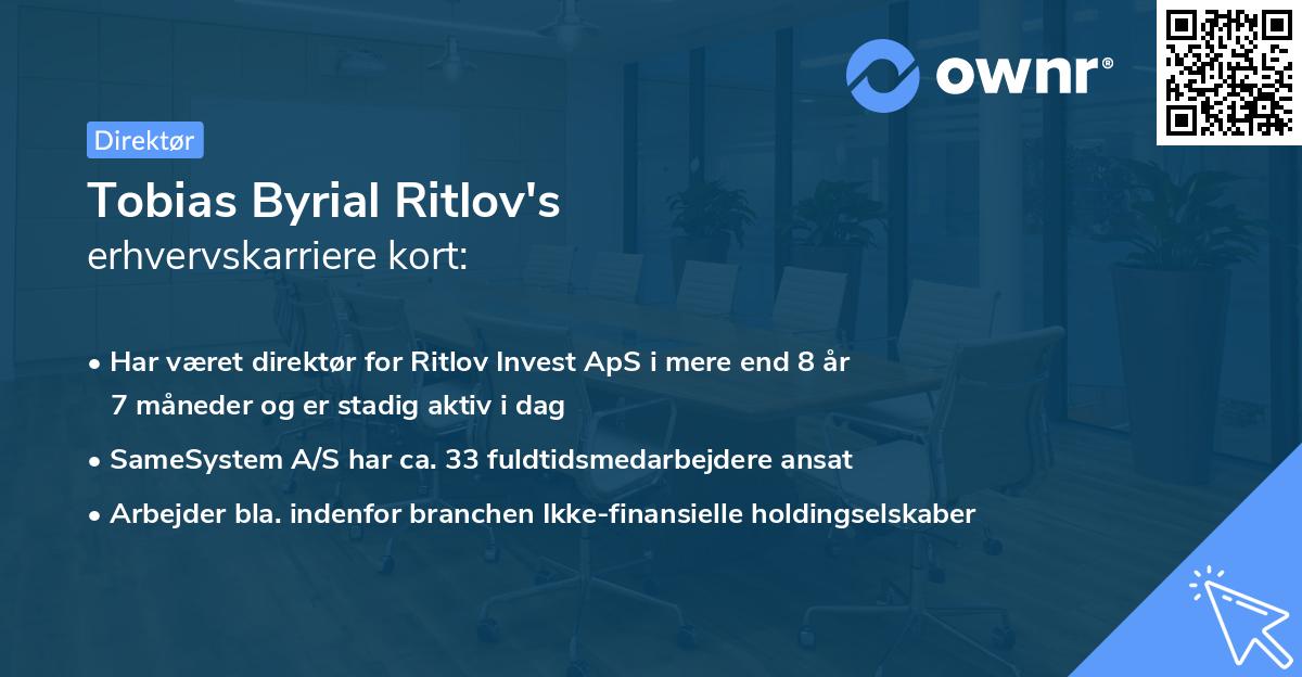 Tobias Byrial Ritlov's erhvervskarriere kort