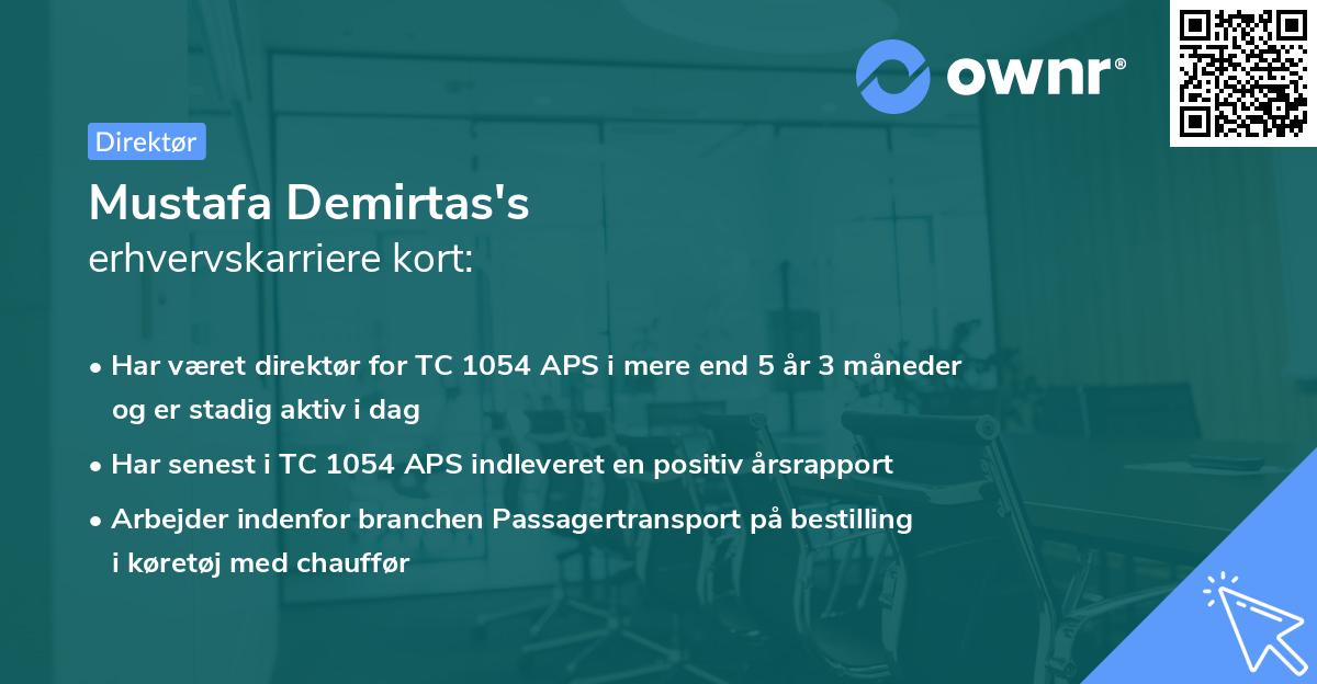 Mustafa Demirtas's erhvervskarriere kort