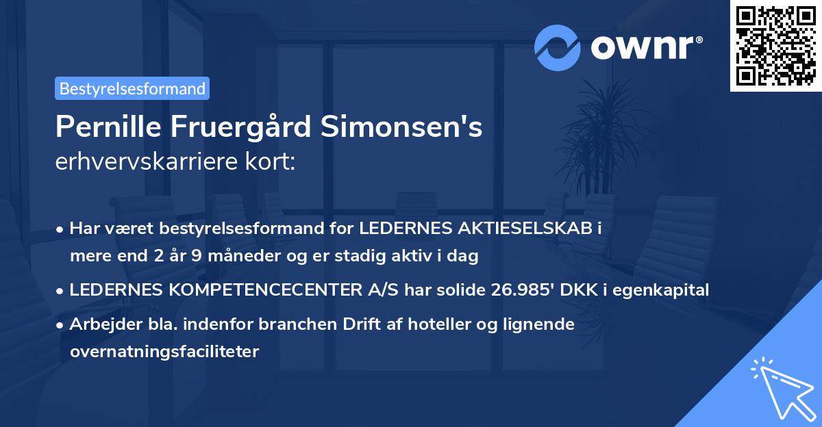 Pernille Fruergård Simonsen's erhvervskarriere kort