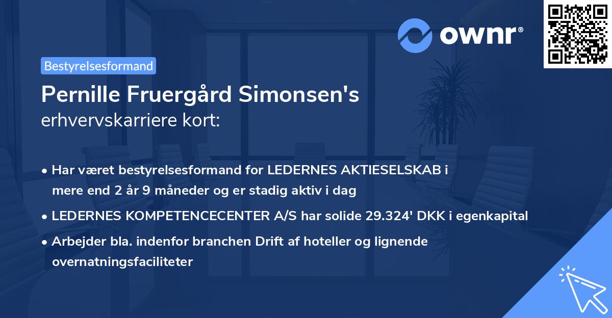 Pernille Fruergård Simonsen's erhvervskarriere kort