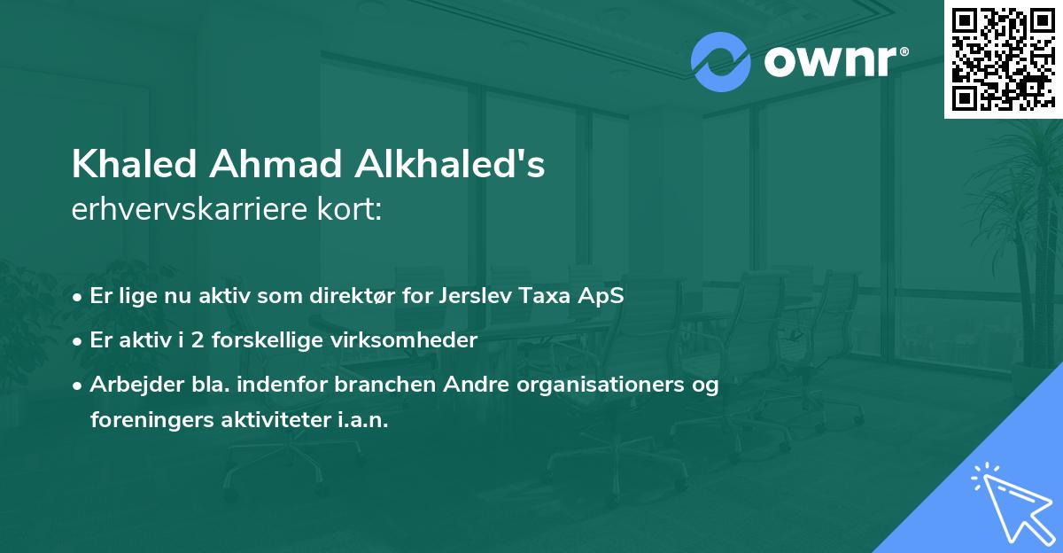 Khaled Ahmad Alkhaled's erhvervskarriere kort