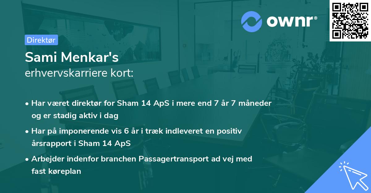 Sami Menkar's erhvervskarriere kort