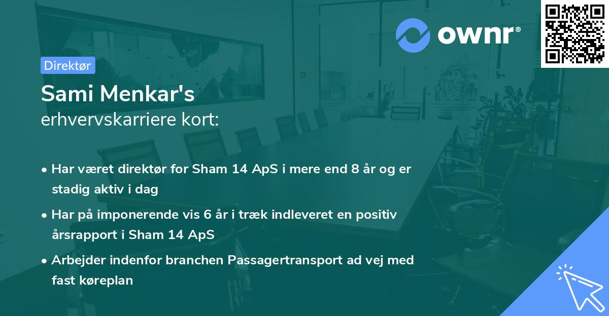 Sami Menkar's erhvervskarriere kort
