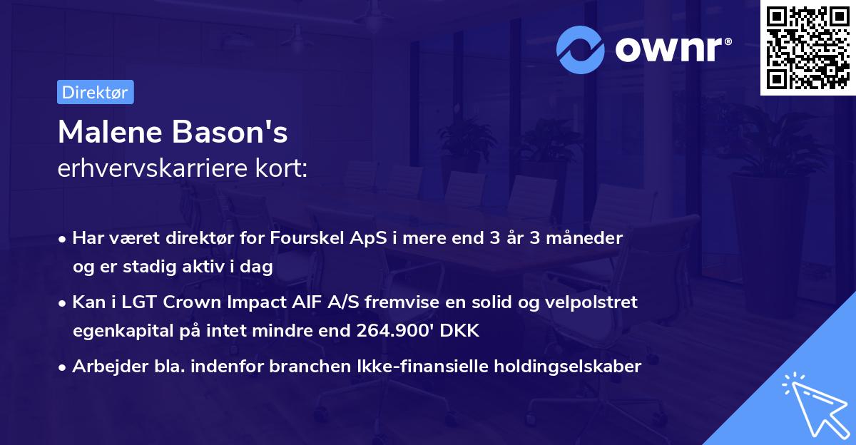 Malene Bason's erhvervskarriere kort