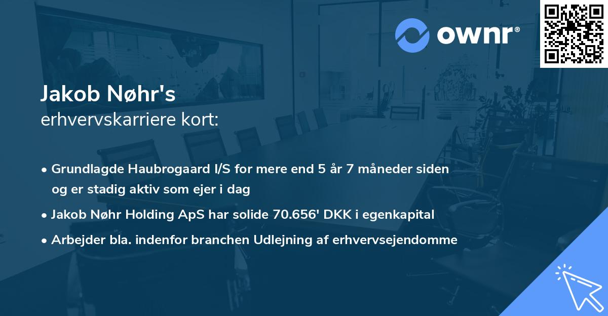 Jakob Nøhr's erhvervskarriere kort