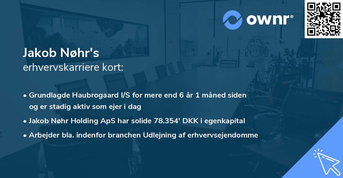 Jakob Nøhr's erhvervskarriere kort