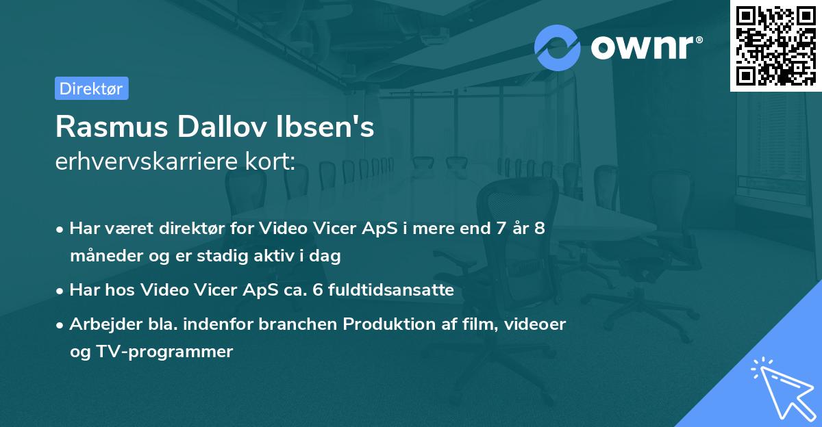 Rasmus Dallov Ibsen's erhvervskarriere kort