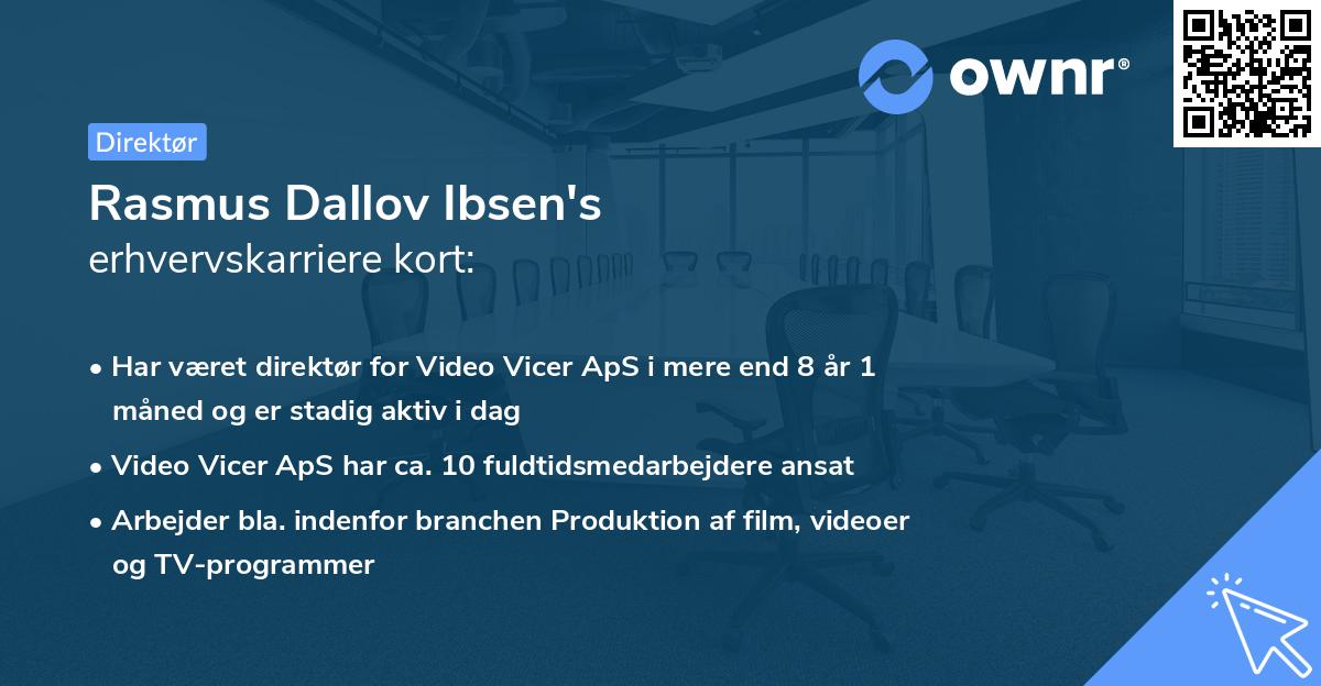 Rasmus Dallov Ibsen's erhvervskarriere kort