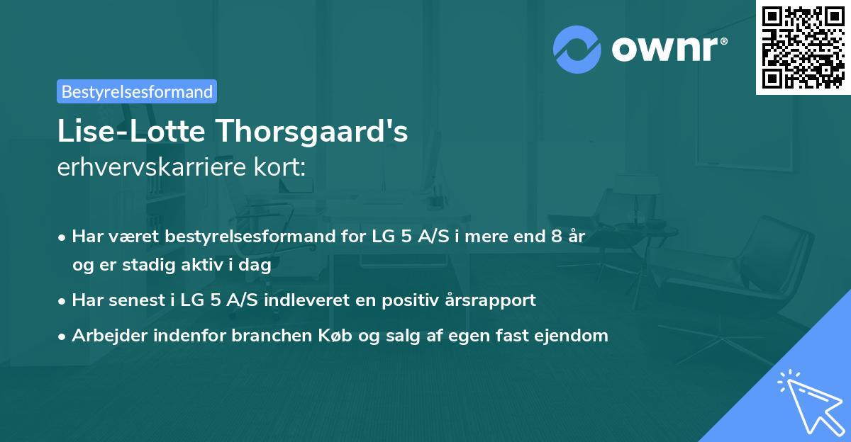 Lise-Lotte Thorsgaard's erhvervskarriere kort