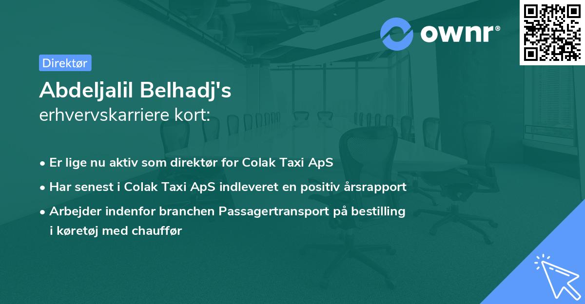 Abdeljalil Belhadj's erhvervskarriere kort