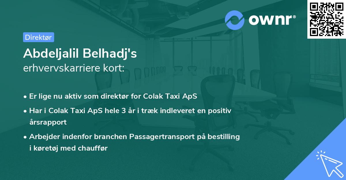 Abdeljalil Belhadj's erhvervskarriere kort
