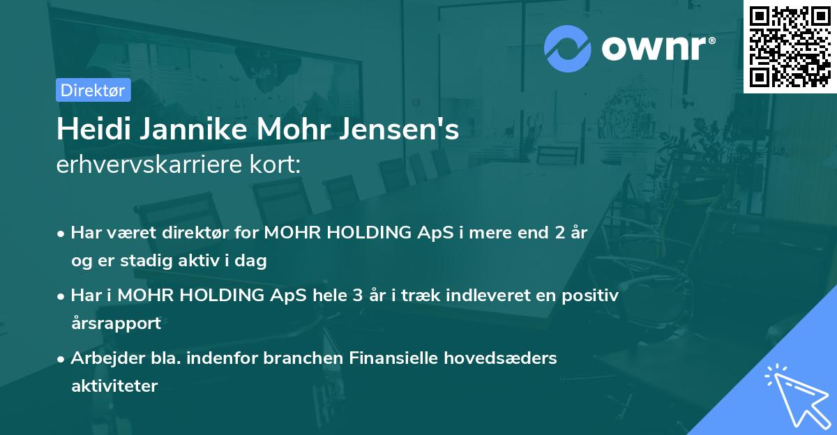Heidi Jannike Mohr Jensen's erhvervskarriere kort
