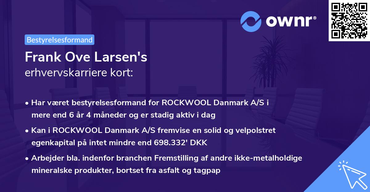 Frank Ove Larsen's erhvervskarriere kort