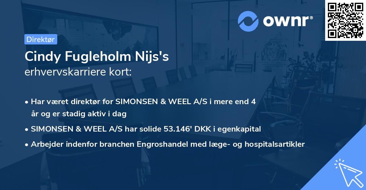 Cindy Fugleholm Nijs's erhvervskarriere kort
