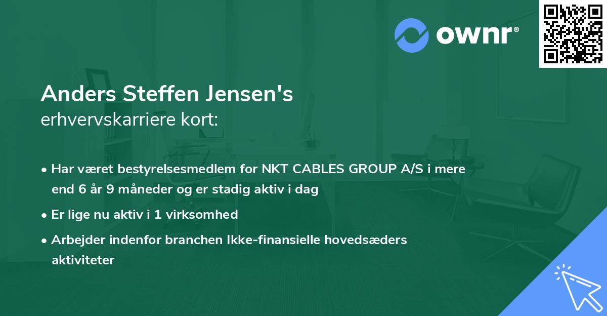 Anders Steffen Jensen's erhvervskarriere kort