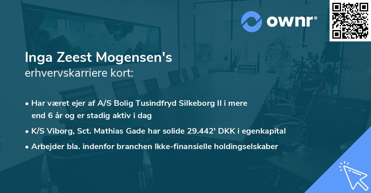 Inga Zeest Mogensen's erhvervskarriere kort