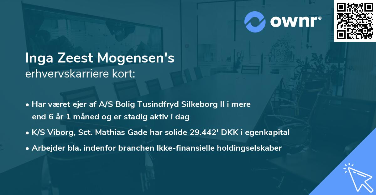 Inga Zeest Mogensen's erhvervskarriere kort