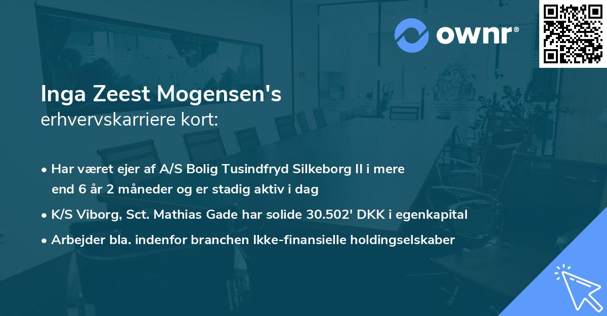 Inga Zeest Mogensen's erhvervskarriere kort