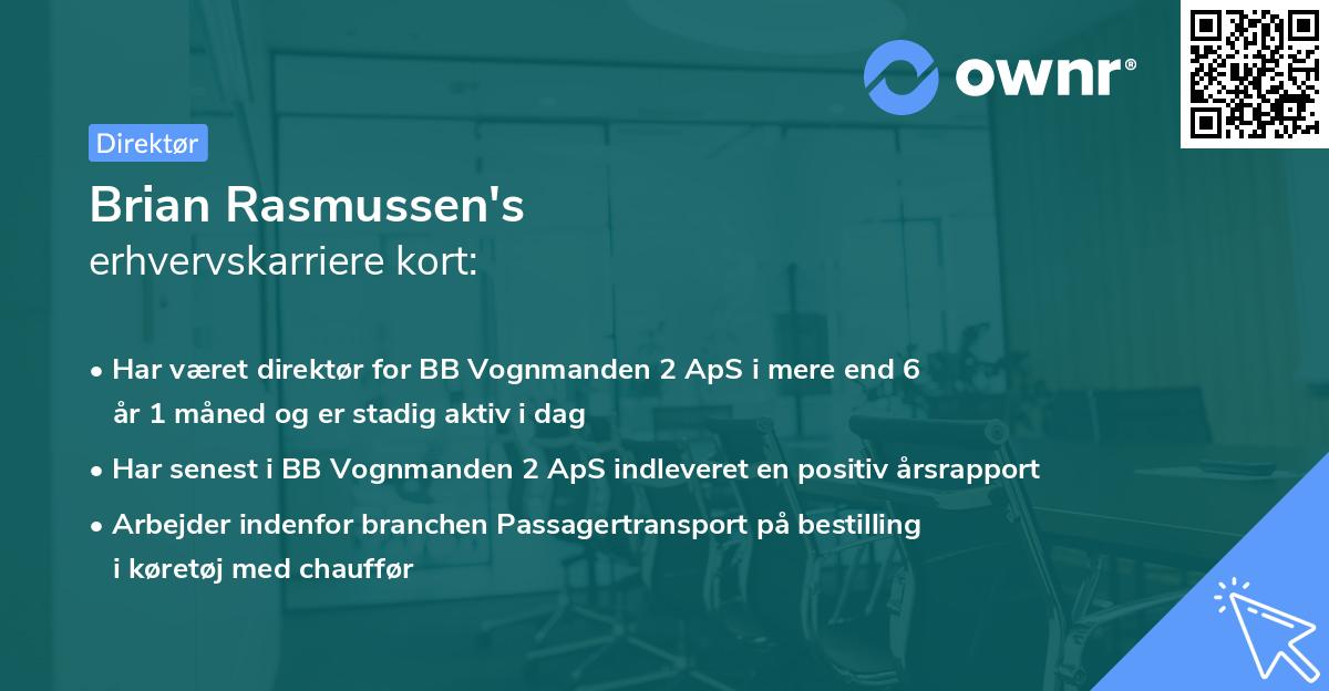 Brian Rasmussen's erhvervskarriere kort