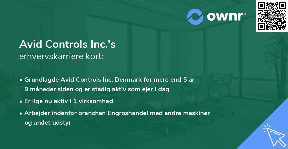 Avid Controls Inc.'s erhvervskarriere kort