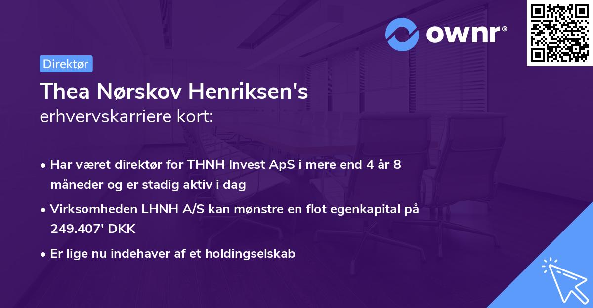 Thea Nørskov Henriksen's erhvervskarriere kort