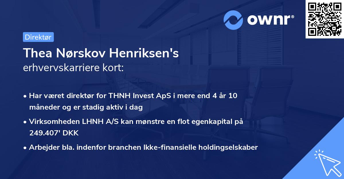 Thea Nørskov Henriksen's erhvervskarriere kort