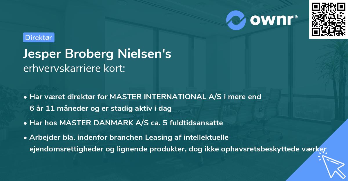 Jesper Broberg Nielsen's erhvervskarriere kort