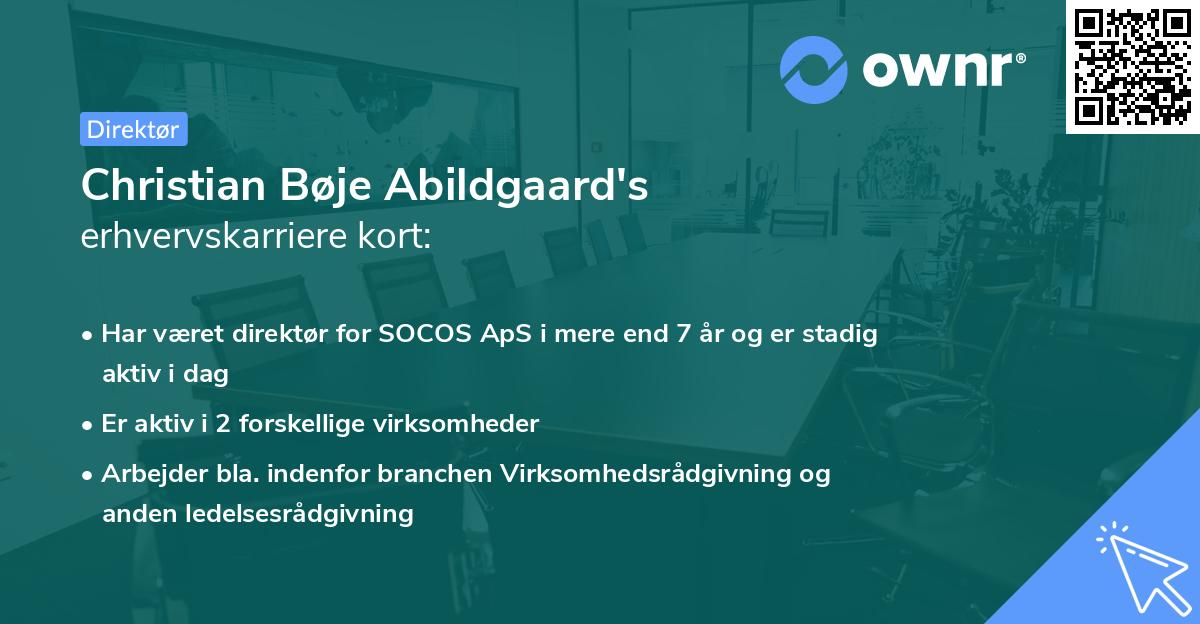 Christian Bøje Abildgaard's erhvervskarriere kort