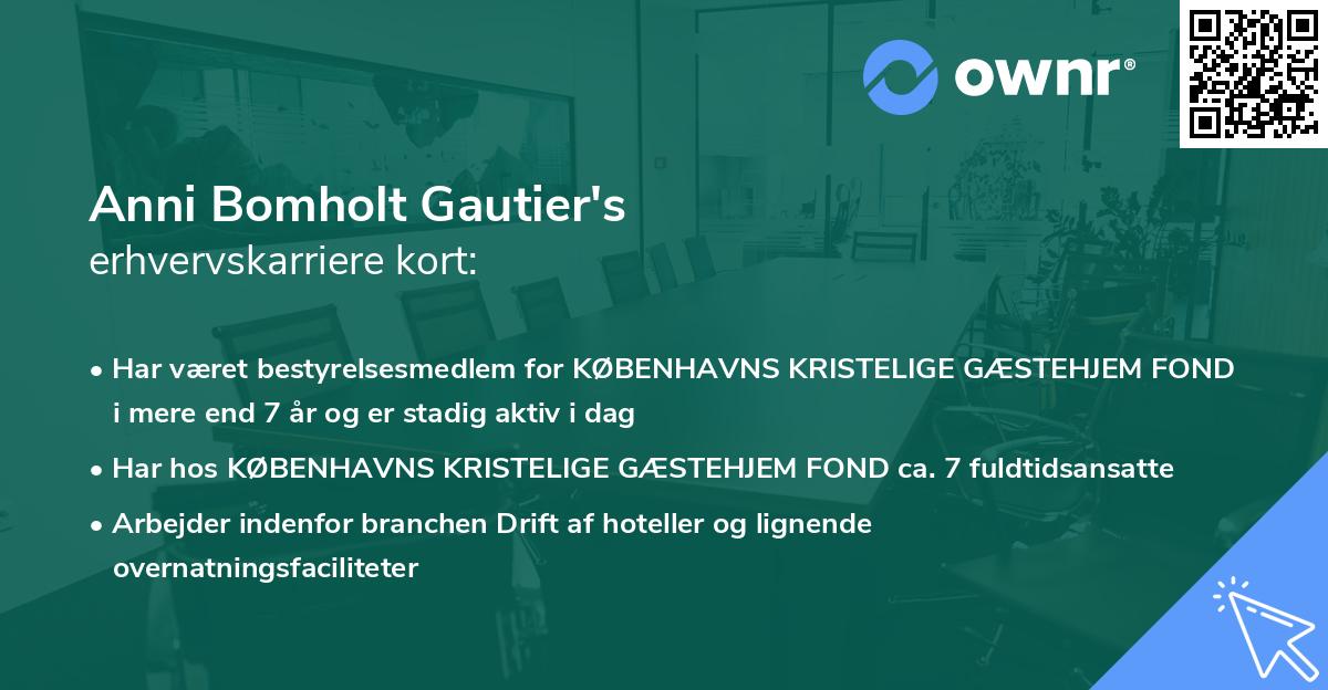 Anni Bomholt Gautier's erhvervskarriere kort
