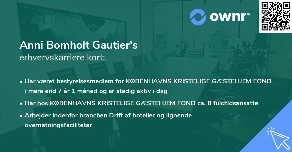 Anni Bomholt Gautier's erhvervskarriere kort
