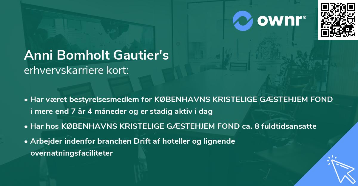 Anni Bomholt Gautier's erhvervskarriere kort