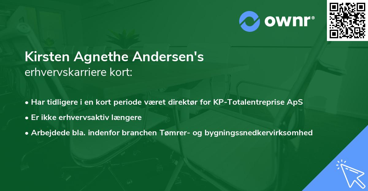 Kirsten Agnethe Andersen's erhvervskarriere kort