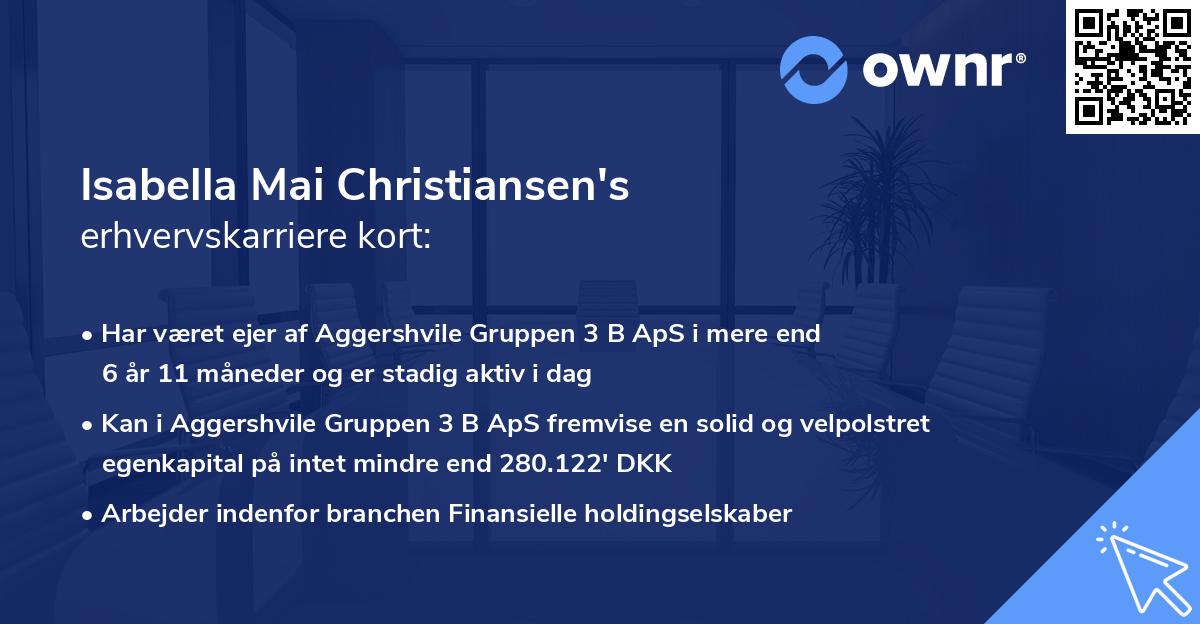 Isabella Mai Christiansen's erhvervskarriere kort