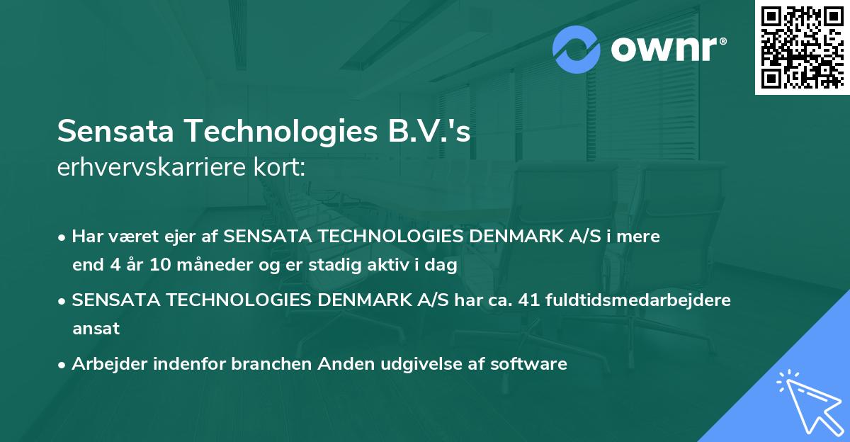 Sensata Technologies B.V.'s erhvervskarriere kort