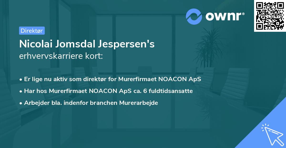 Nicolai Jomsdal Jespersen's erhvervskarriere kort