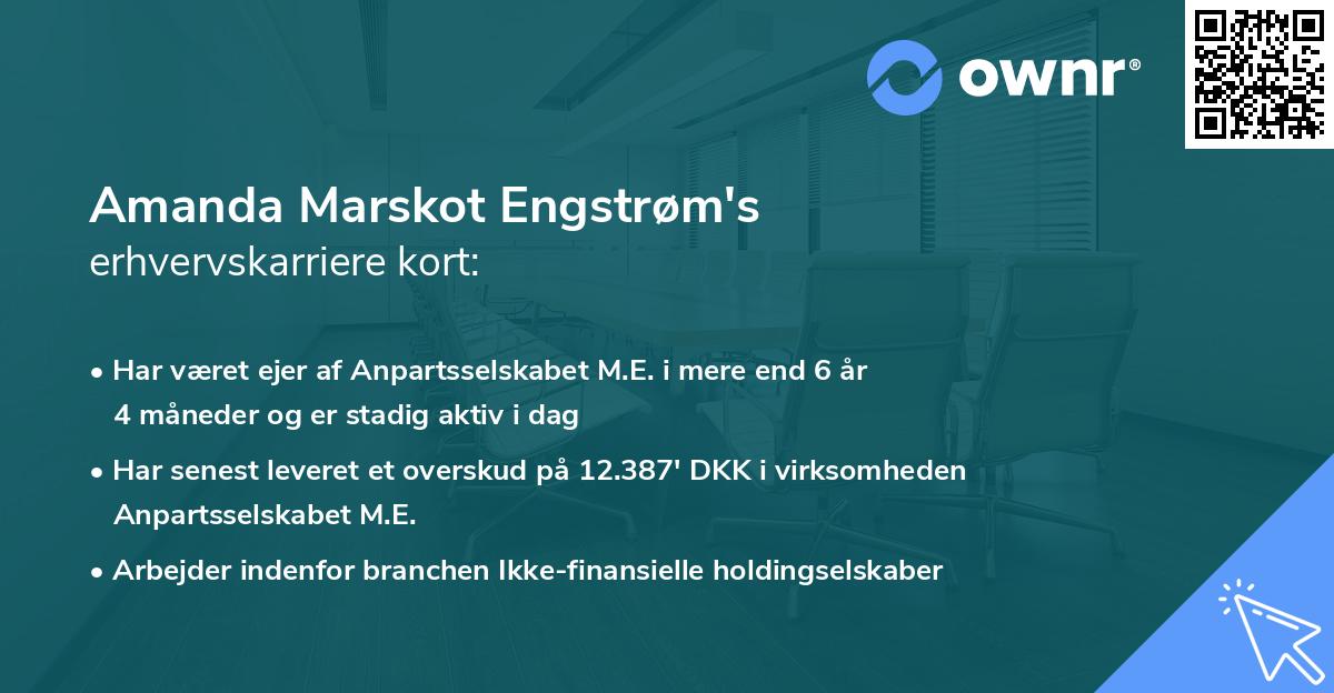 Amanda Marskot Engstrøm's erhvervskarriere kort