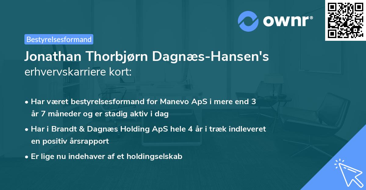 Jonathan Thorbjørn Dagnæs-Hansen's erhvervskarriere kort
