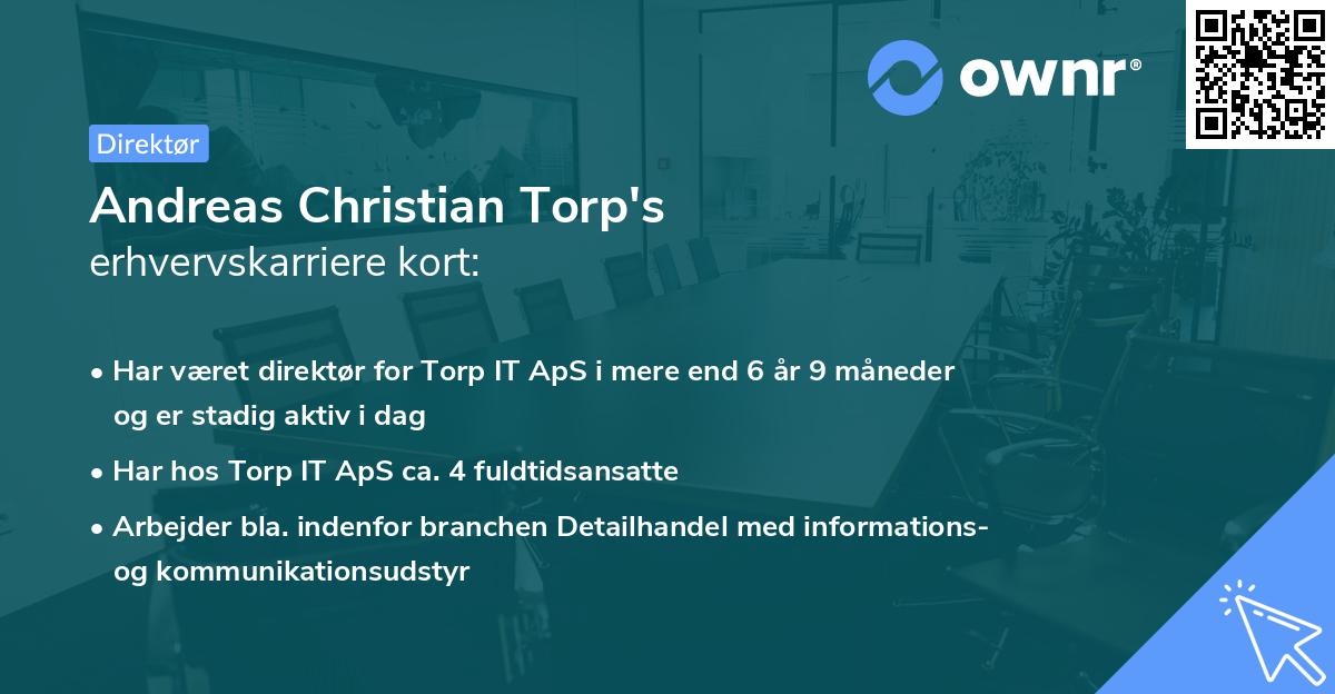 Andreas Christian Torp's erhvervskarriere kort