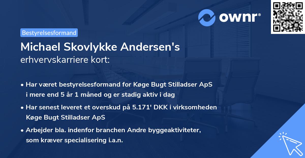 Michael Skovlykke Andersen's erhvervskarriere kort