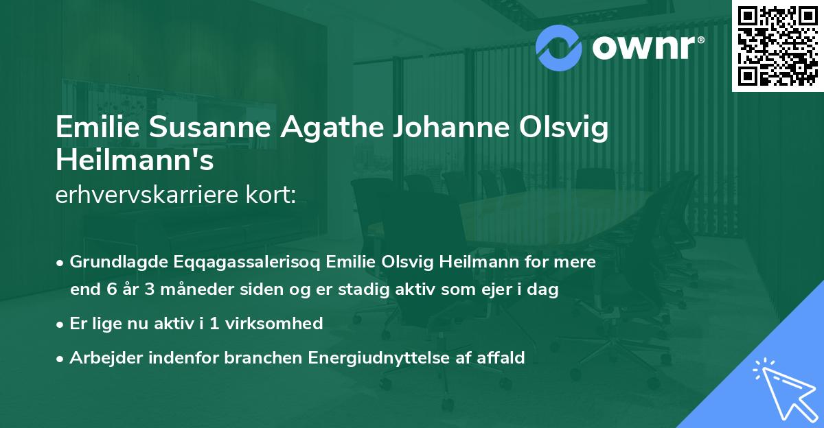 Emilie Susanne Agathe Johanne Olsvig Heilmann's erhvervskarriere kort