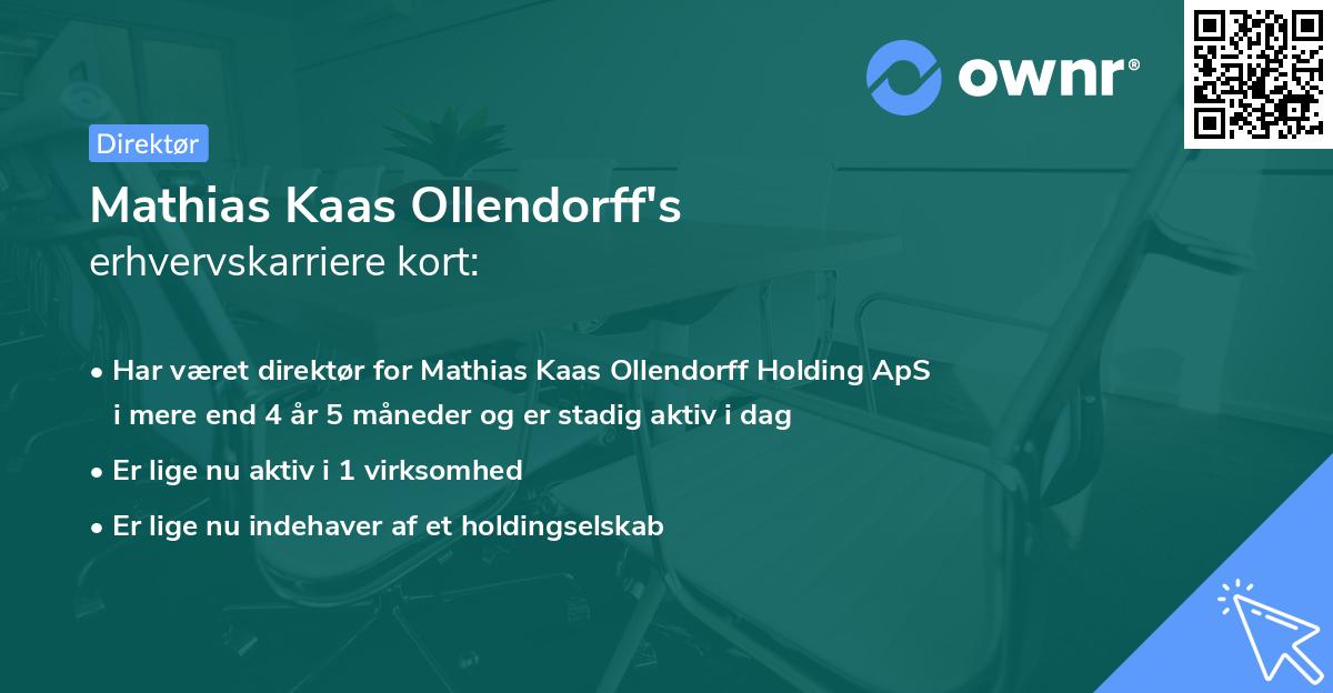 Mathias Kaas Ollendorff's erhvervskarriere kort